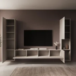 Cruzar - Wandmeubel - Beige - 280x30x180 cm