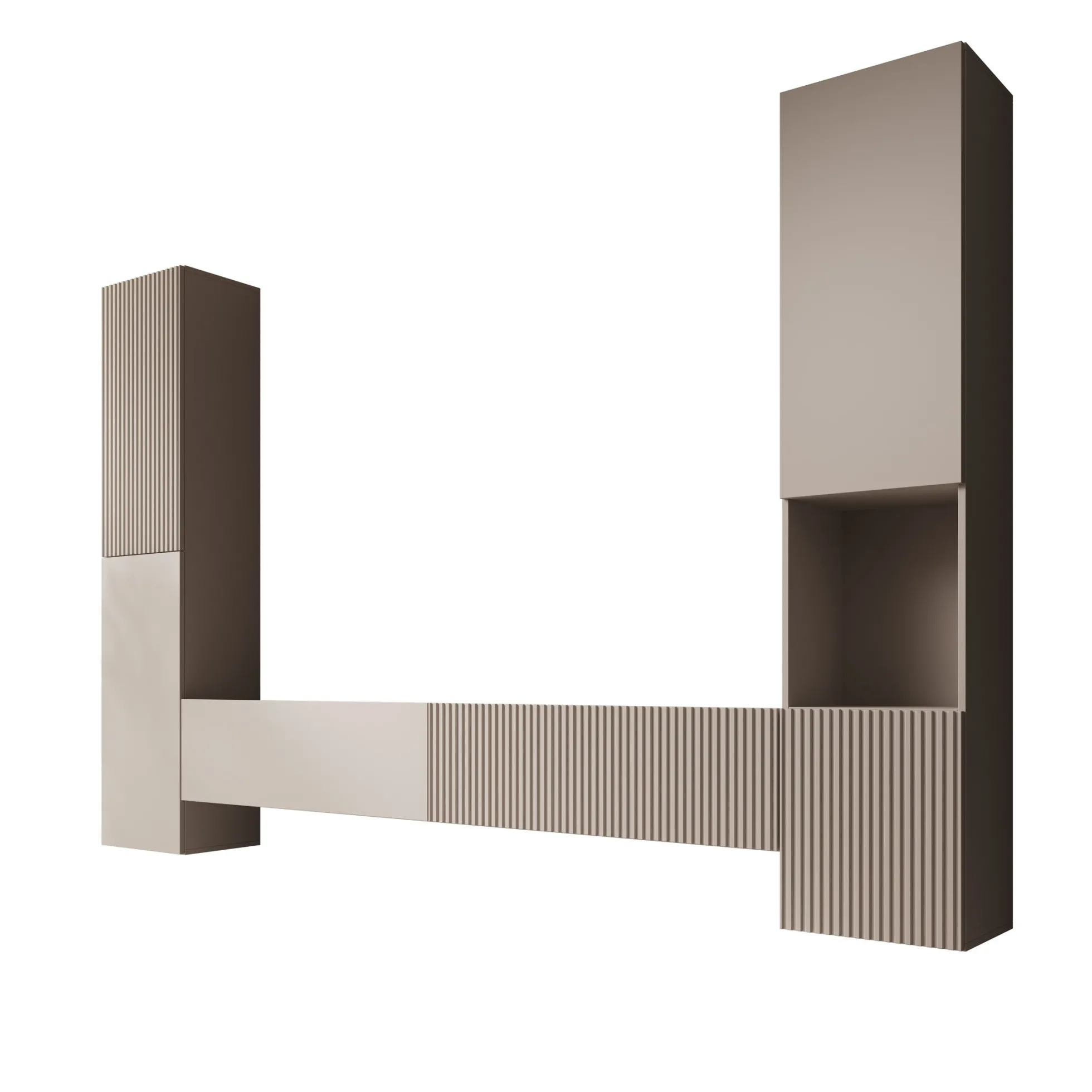 Cruzar - Wandmeubel - Beige - 280x30x180 cm