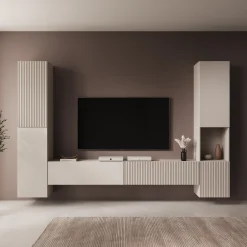 Cruzar - Wandmeubel - Beige - 280x30x180 cm
