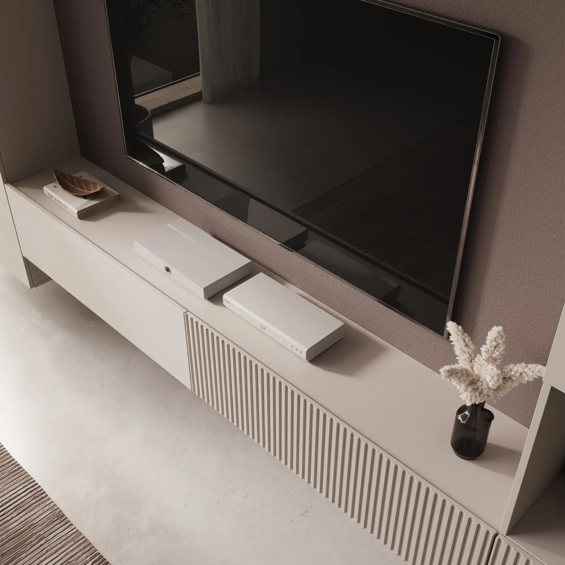 Cruzar - Wandmeubel - Beige - 280x30x180 cm