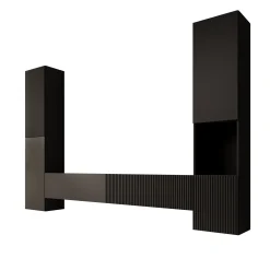 Cruzar - Wandmeubel - Zwart - 280x30x180 cm