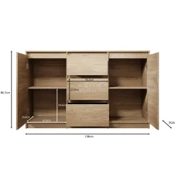 Cuarto - Dressoir - Eiken - 138x40x87 cm