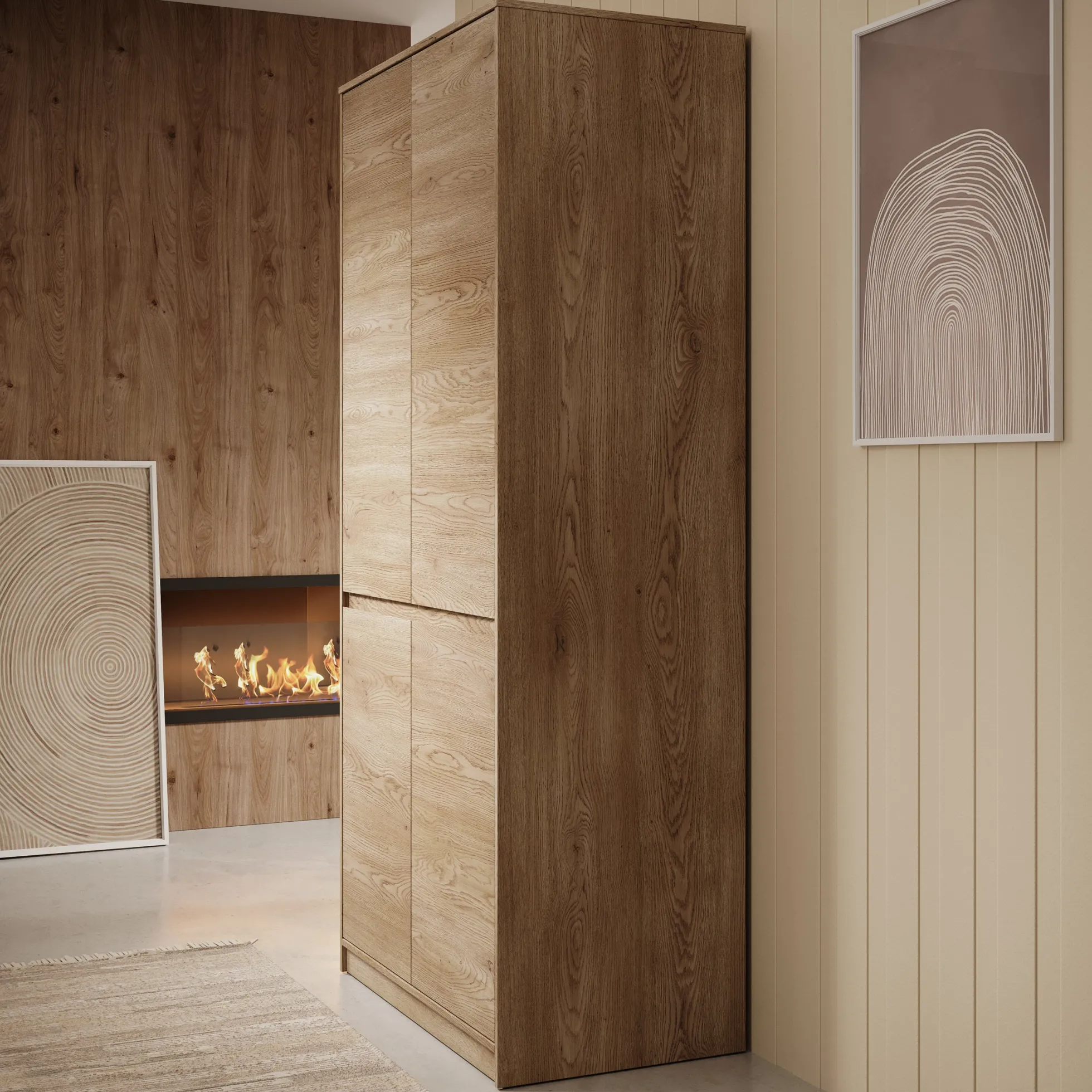 Cuarto - Kledingkast 4-deurs - Eiken - 91x52x198 cm