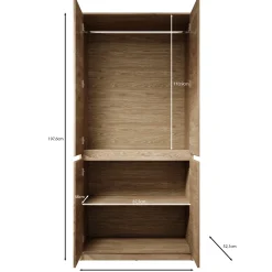 Cuarto - Kledingkast 4-deurs - Eiken - 91x52x198 cm