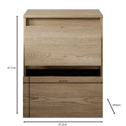 Cuarto - Nachtkastje - Eiken - 47x40x61 cm