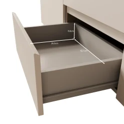 Cumi - Dressoir - Beige/Eikenpatroon - 150x34x64 cm