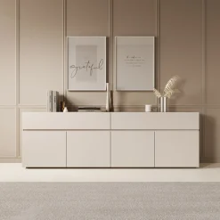Cumi - Dressoir - Beige/Eikenpatroon - 200x34x64 cm