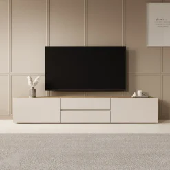 Cumi - TV-Meubel - Beige/Eikenpatroon - 200x34x36 cm