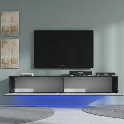 Dario - TV-Meubel met verlichting - Zwart - 180 cm
