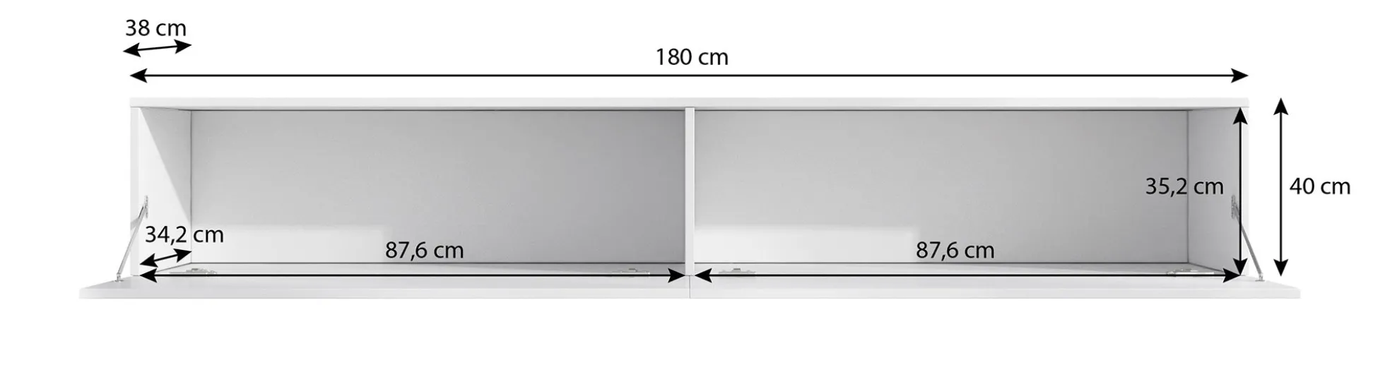 Dario - TV-Meubel met verlichting - Zwart - 180 cm
