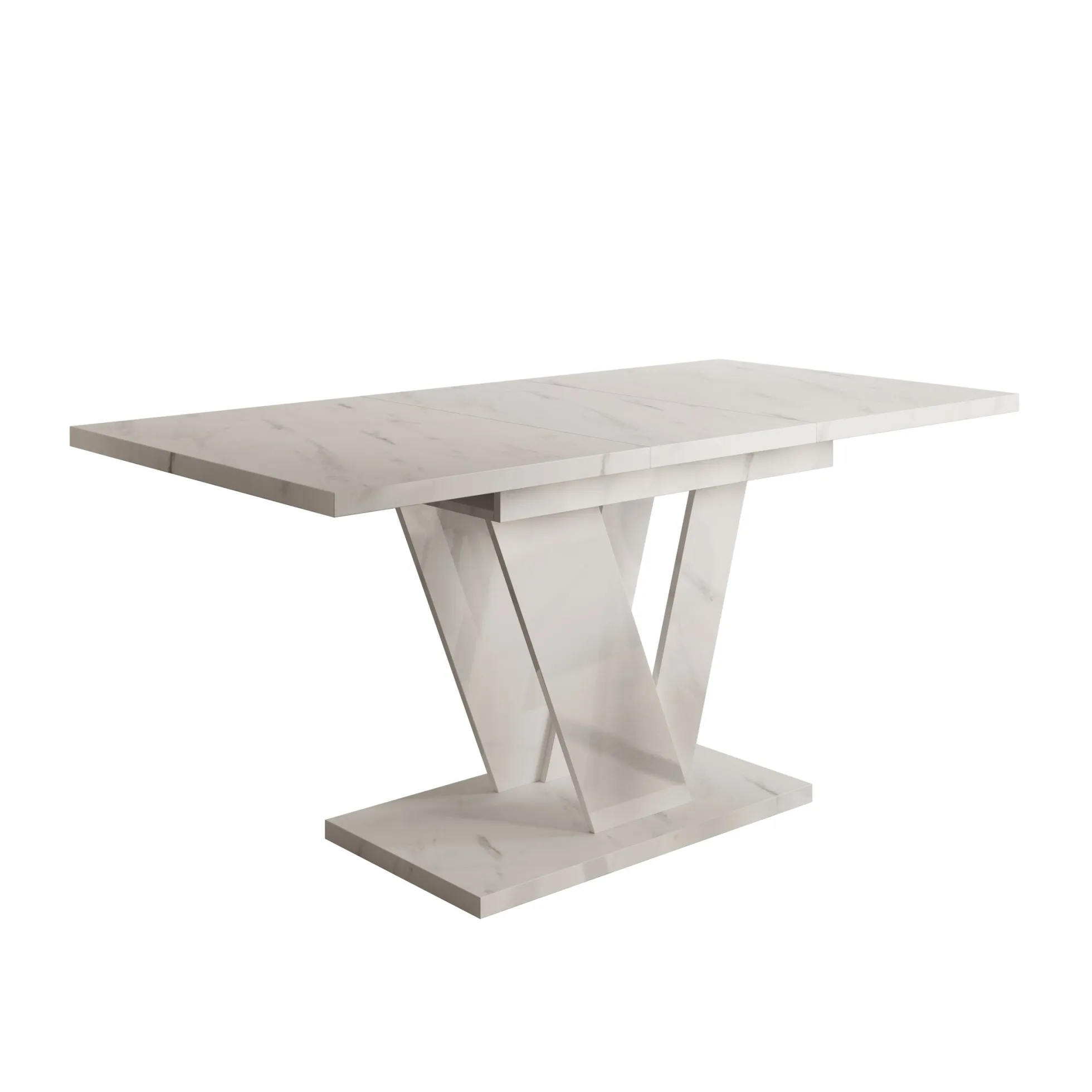 Dayman - Eetkamertafel - Wit/marmerlook - 120x80x76 cm