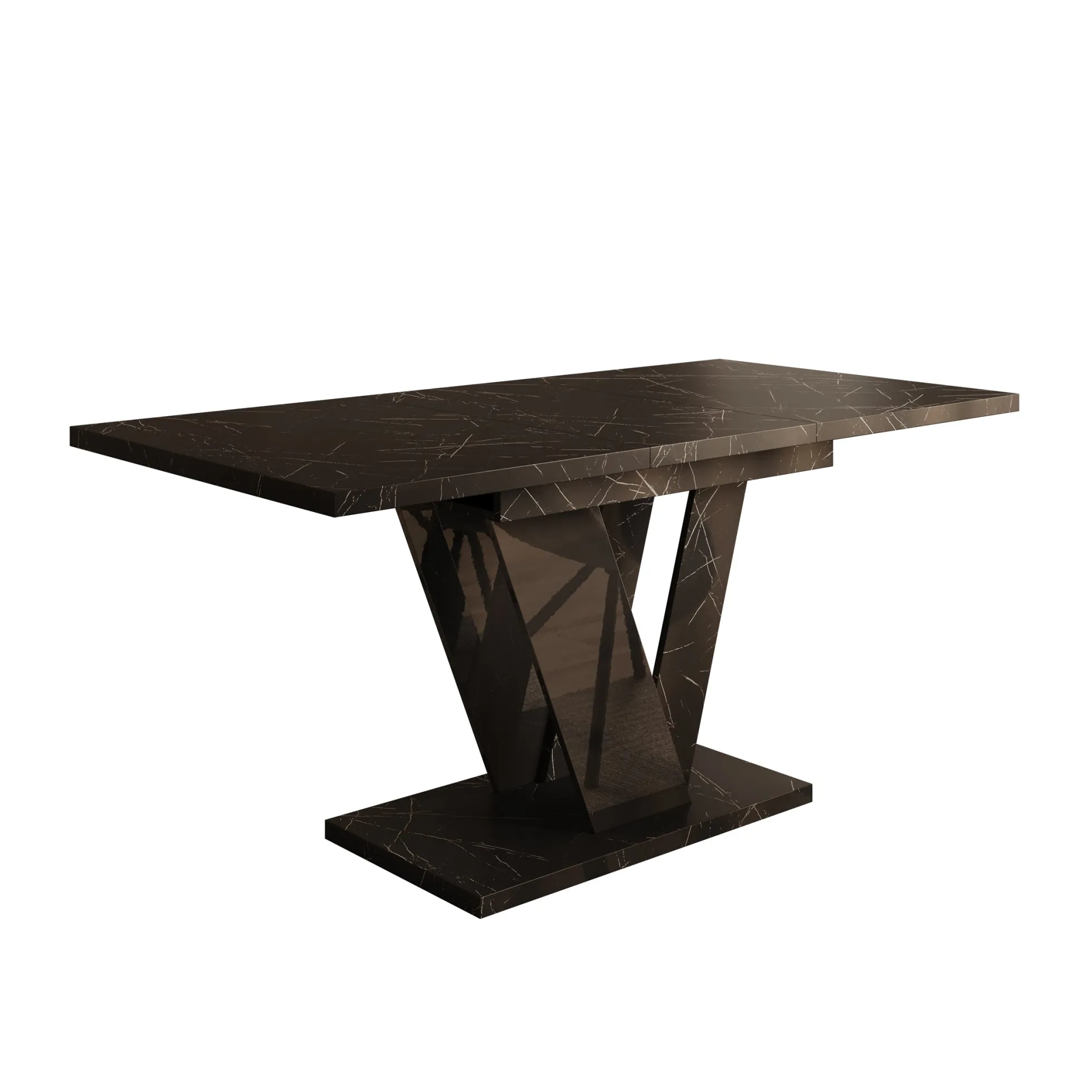 Dayman - Eetkamertafel - Zwart/marmerlook - 120x80x76 cm