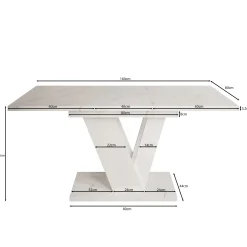 Dayman - Eetkamertafel - Zwart/marmerlook - 120x80x76 cm