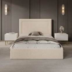 Dejada - Tweepersoonsbed - Beige teddystof - 140x200 cm
