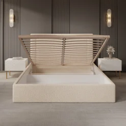 Dejada - Tweepersoonsbed - Beige teddystof - 160x200 cm