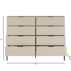 Delaware - Ladekast 8 lades - Beige - 150x40x116 cm