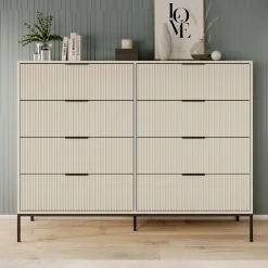 Delaware - Ladekast 8 lades - Beige - 150x40x116 cm