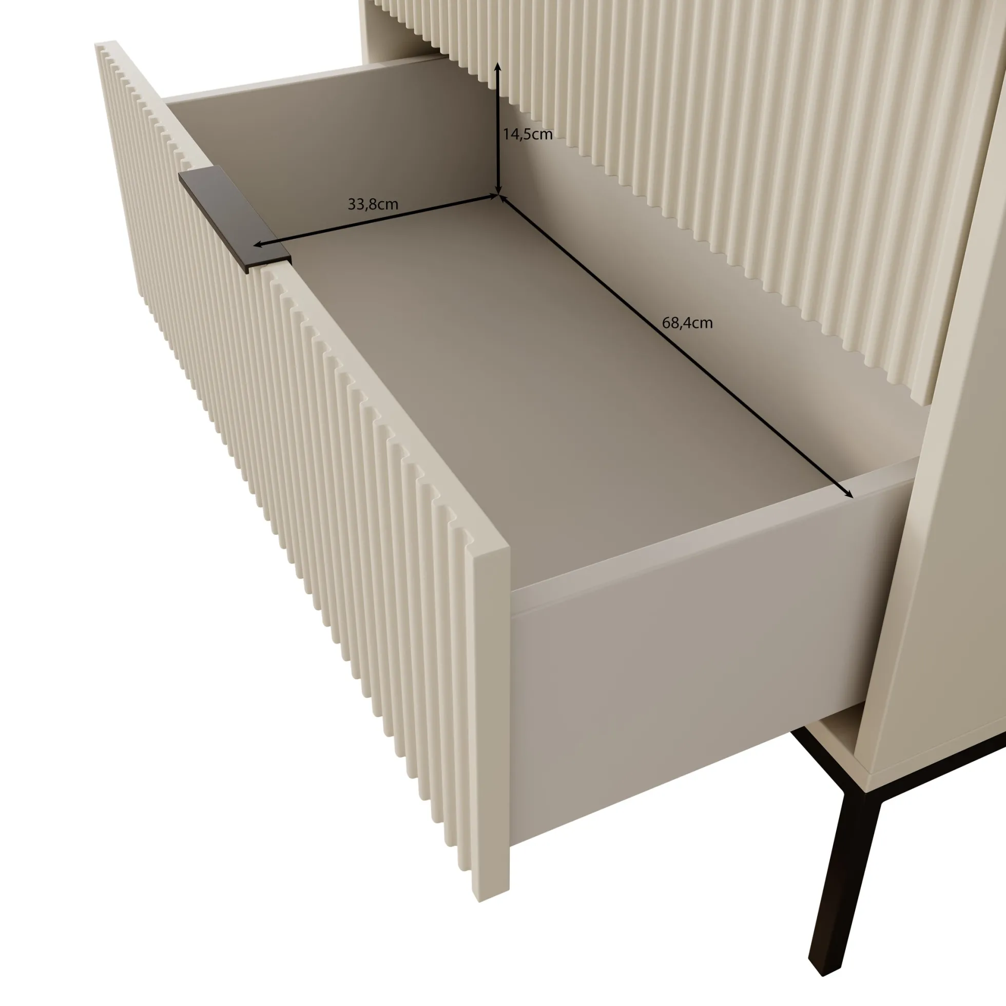 Delaware - Ladekast 4 lades - Beige - 76x40x116 cm