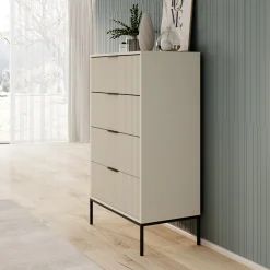 Delaware - Ladekast 4 lades - Beige - 76x40x116 cm