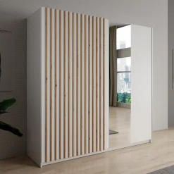 Deliryon - Kledingkast met schuifdeuren - Wit - 200x62x199 cm