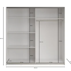 Deliryon - Kledingkast met schuifdeuren - Wit - 200x62x199 cm