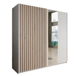 Deliryon - Kledingkast met schuifdeuren - Wit - 200x62x199 cm