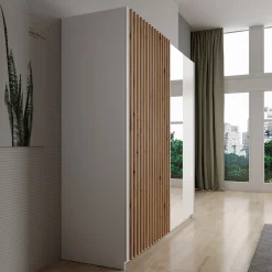 Deliryon - Kledingkast met schuifdeuren - Wit - 200x62x199 cm