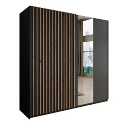Deliryon - Kledingkast met schuifdeuren - Zwart - 200x62x199 cm
