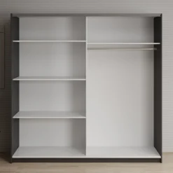 Deliryon - Kledingkast met schuifdeuren - Zwart - 200x62x199 cm