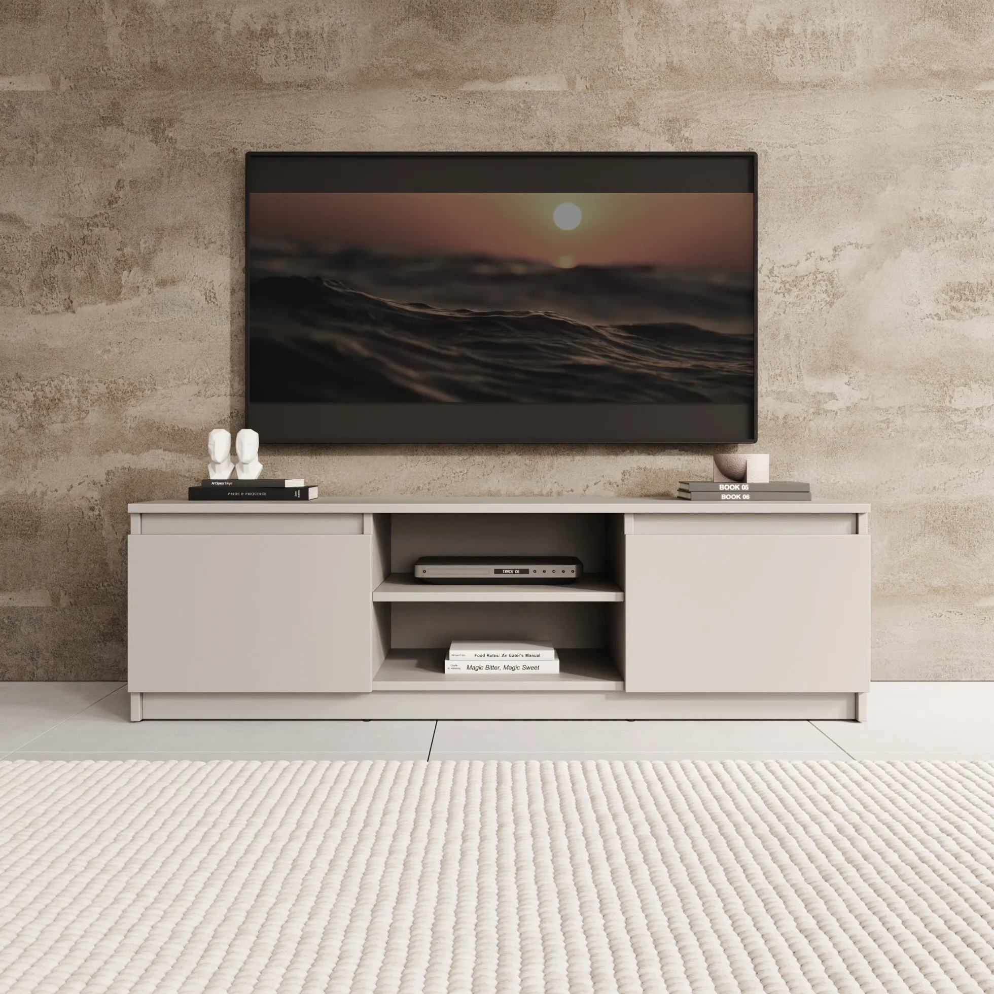 Diaz - TV-Meubel - Beige - 120x38x36 cm