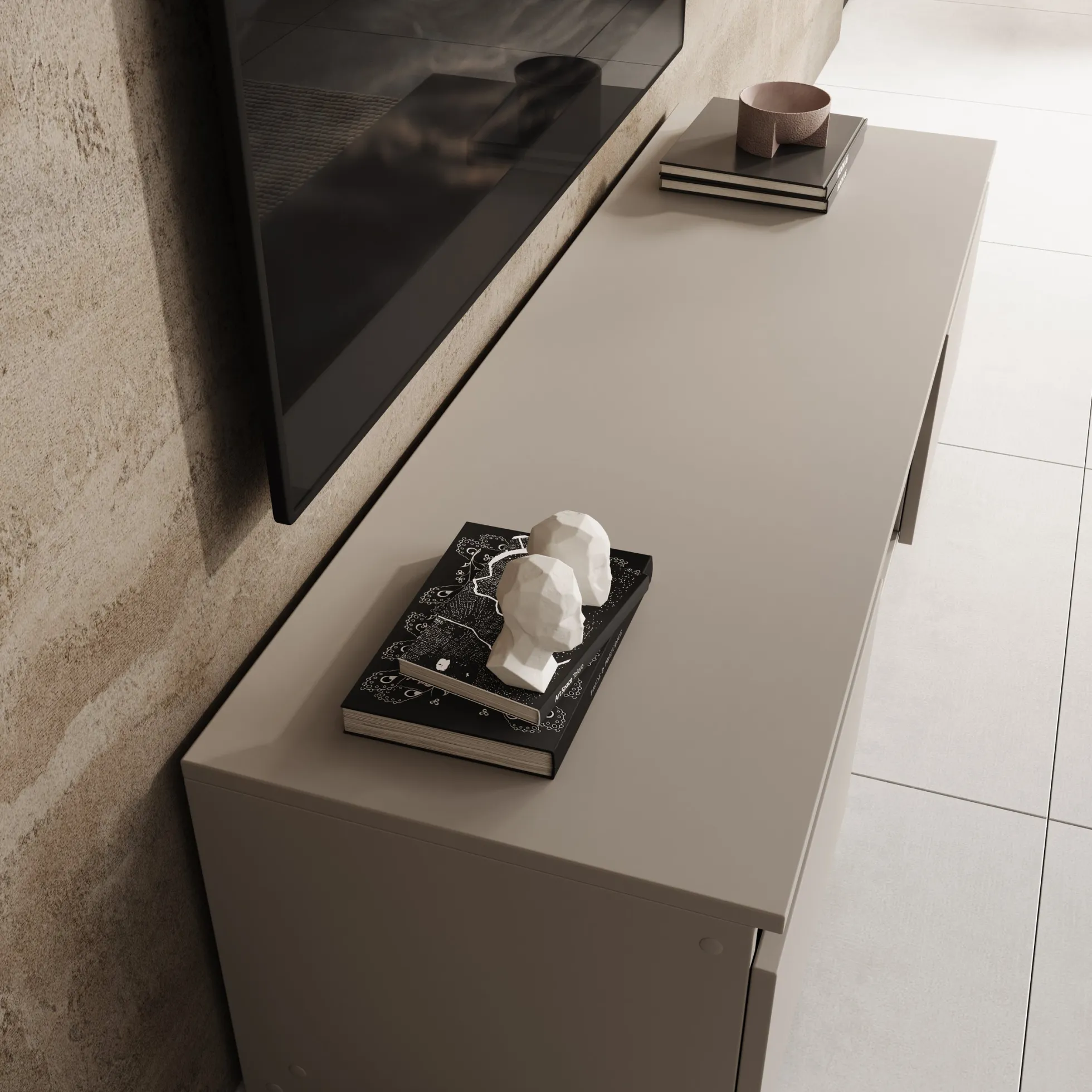 Diaz - TV-Meubel - Beige - 120x38x36 cm
