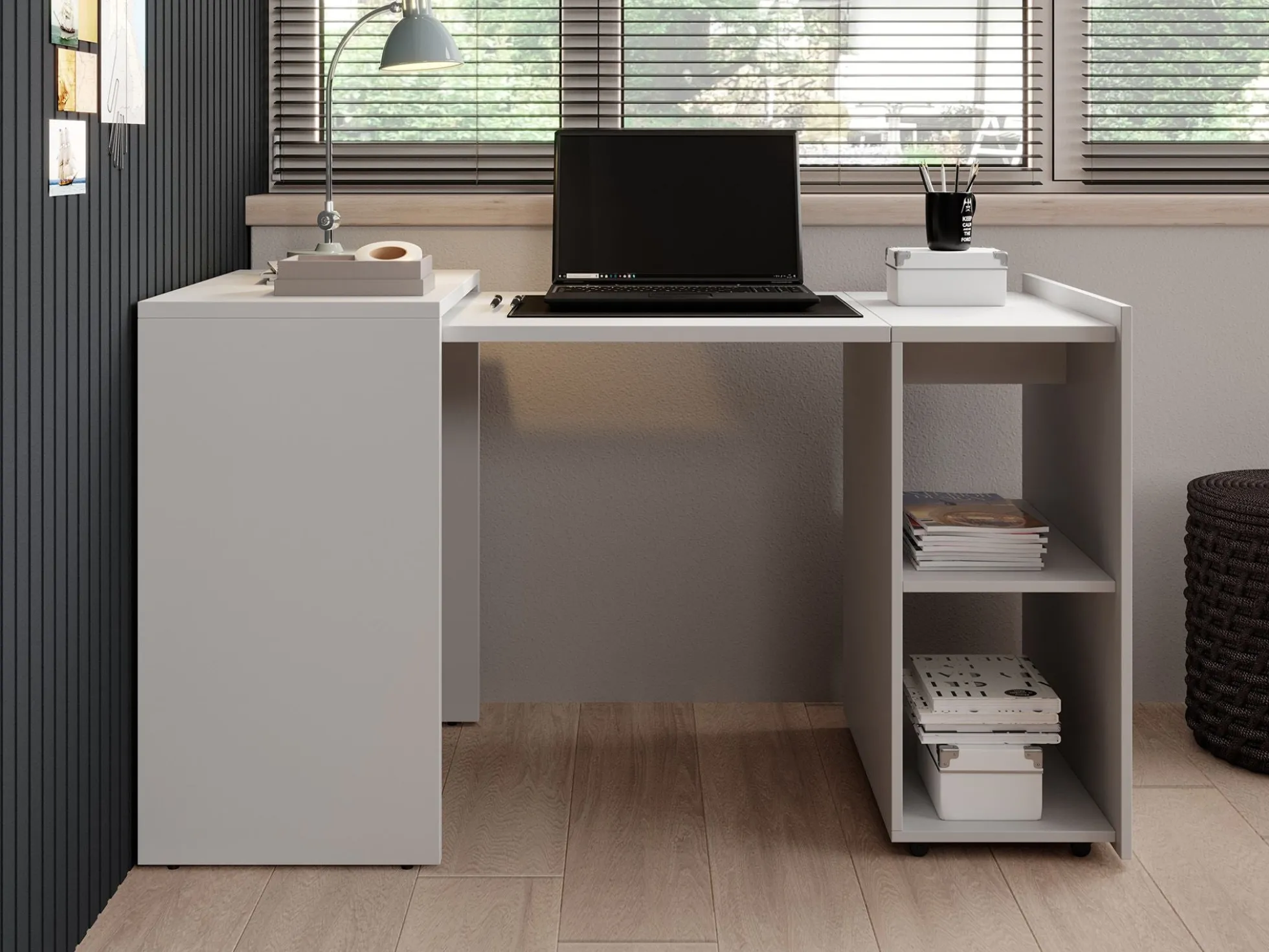 Dice - Bureau - Wit - 132x60 cm