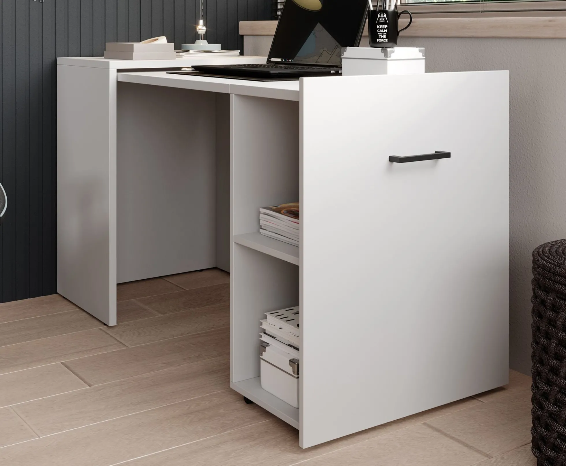 Dice - Bureau - Wit - 132x60 cm