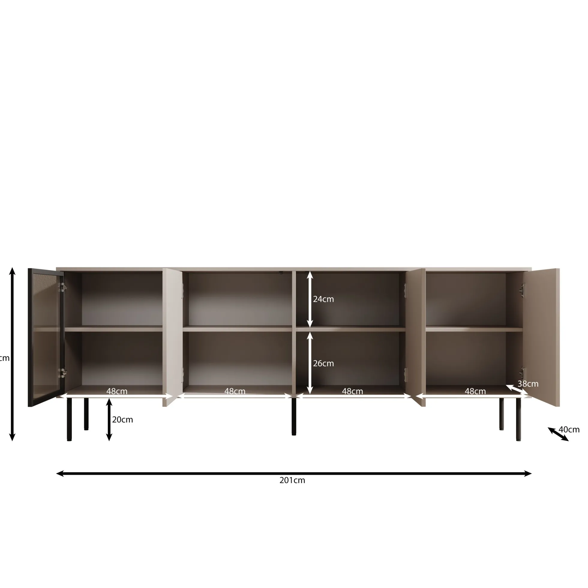 Dimora - Dressoir - Eikenpatroon - 200x40x75 cm