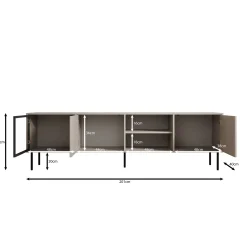 Dimora - TV-Meubel - Beige - 201x40x60 cm