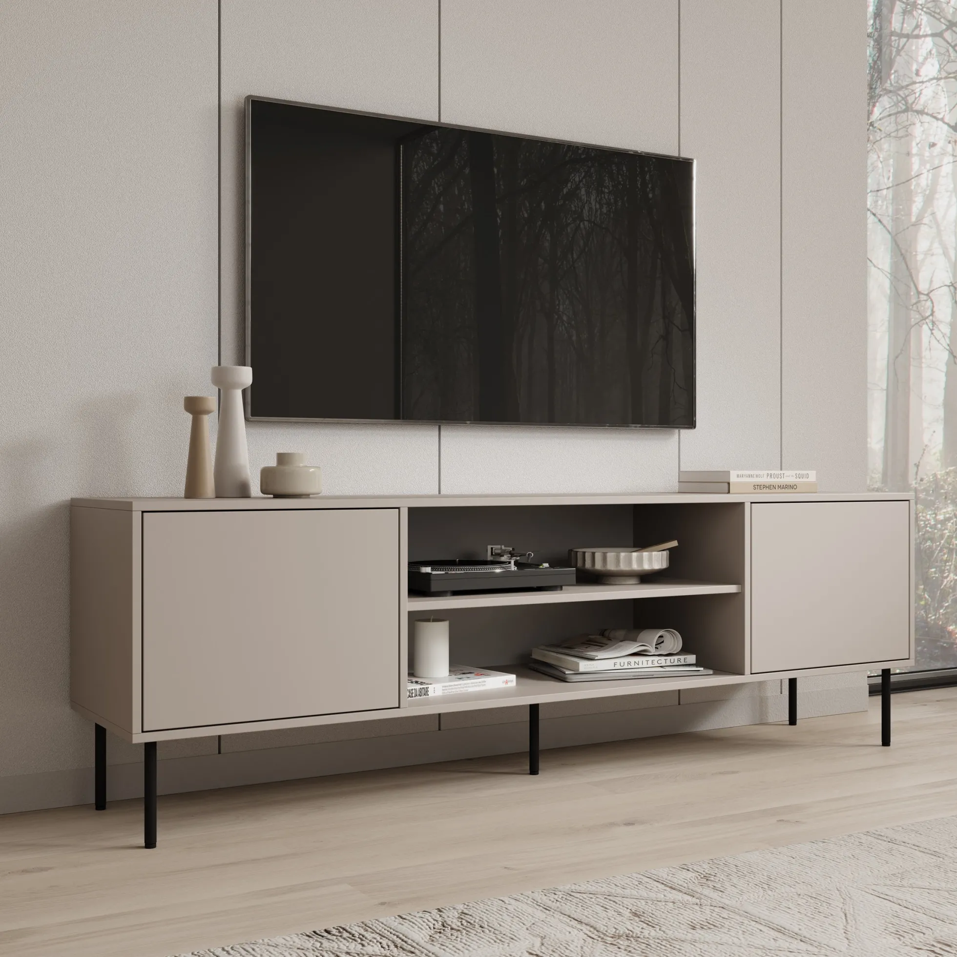 Dimora - TV-Meubel - Beige - 183x40x60 cm