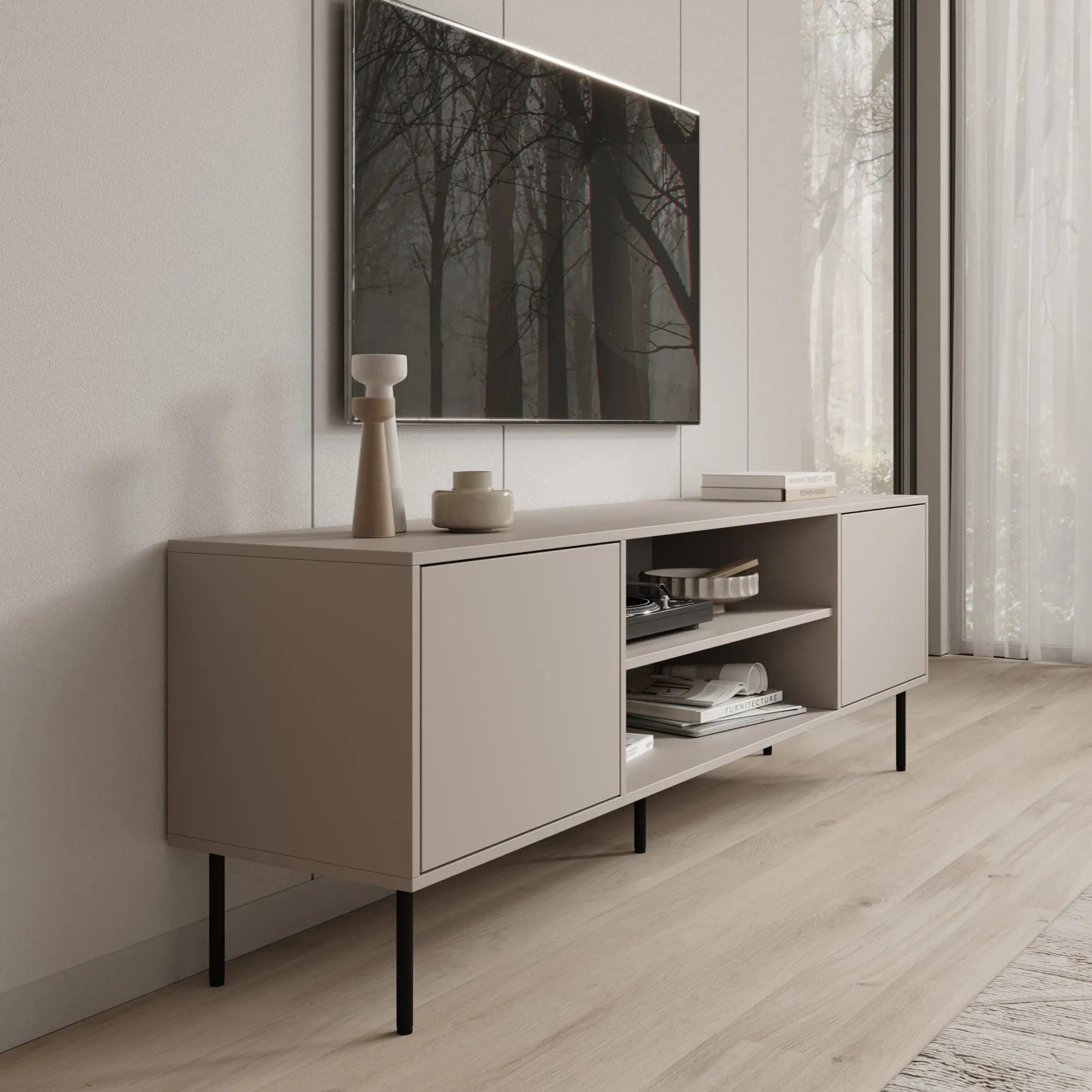 Dimora - TV-Meubel - Beige - 183x40x60 cm