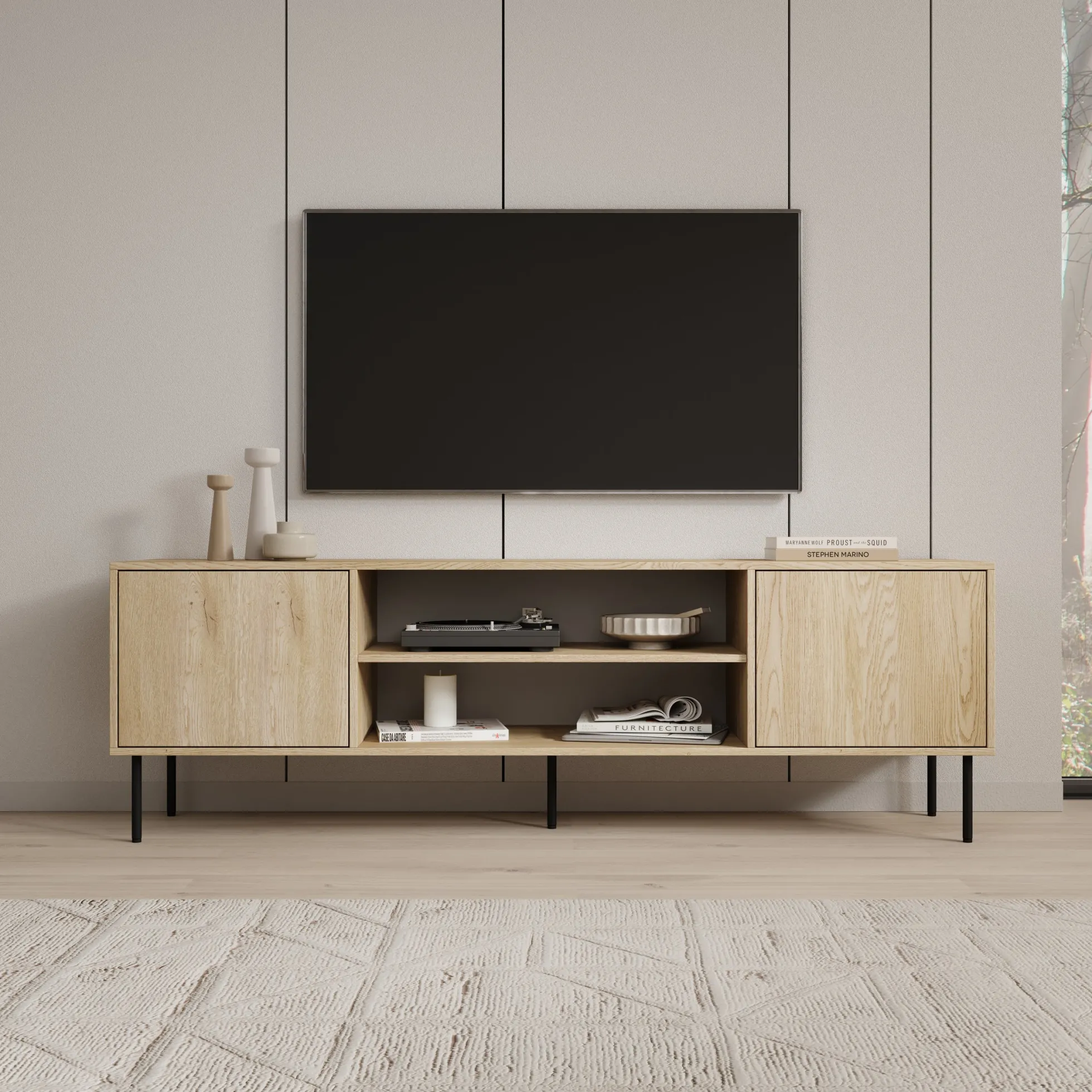 Dimora - TV-Meubel - Eikenpatroon - 183x40x60 cm