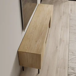 Dimora - TV-Meubel met sfeerhaard - Eikenpatroon - 183x40x60