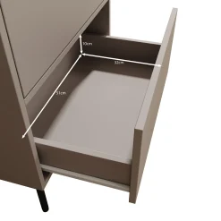 Dimora - Vitrinekast - Beige - 60x40x185 cm