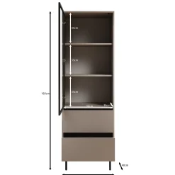 Dimora - Vitrinekast - Eikenpatroon - 60x40x185 cm
