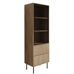 Dimora - Vitrinekast - Eikenpatroon - 60x40x185 cm