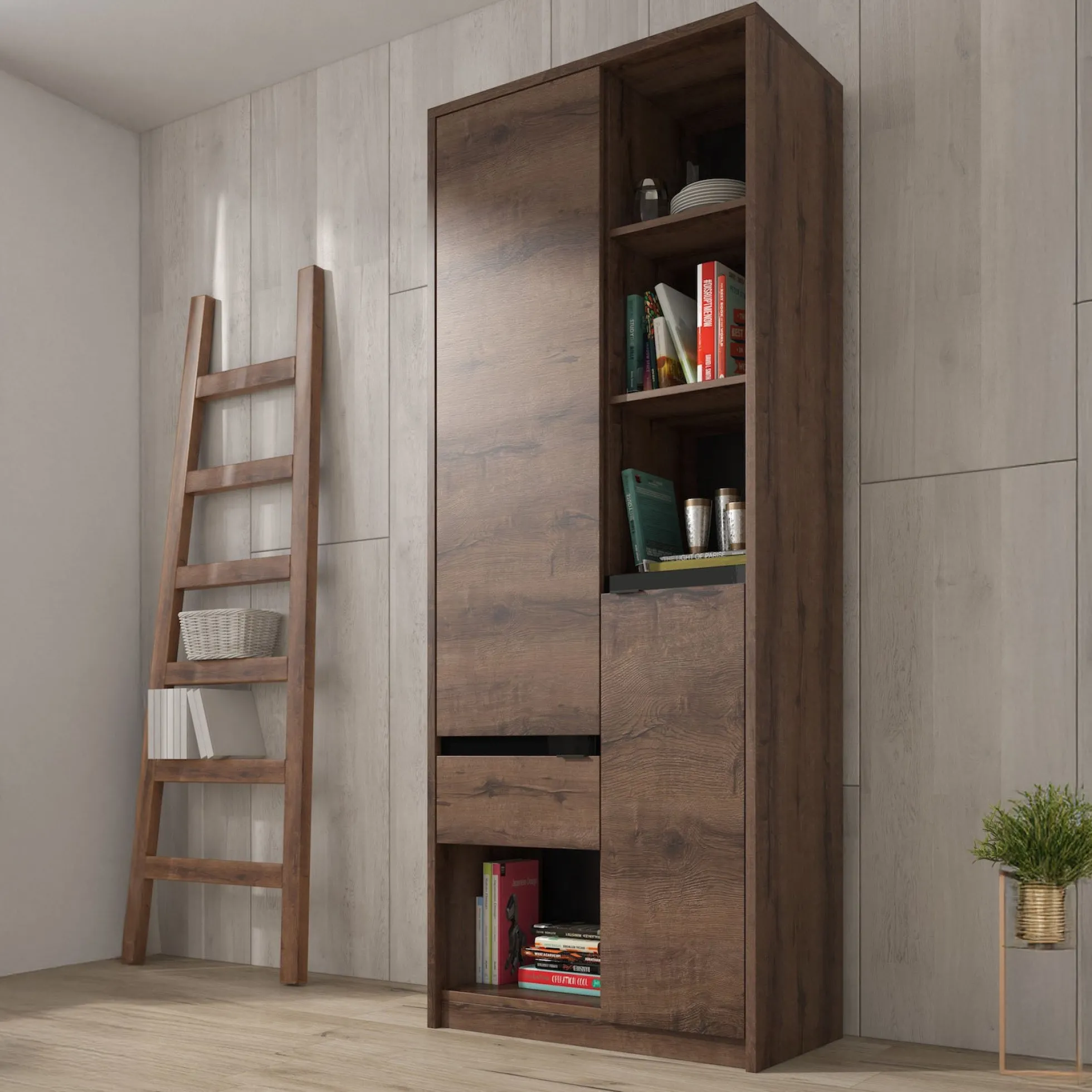Diplo - Boekenkast - Eiken - 80x40x200 cm