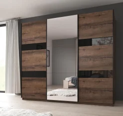 Diplo - Kledingkast met schuifdeuren - Eiken - 250x69x215 cm
