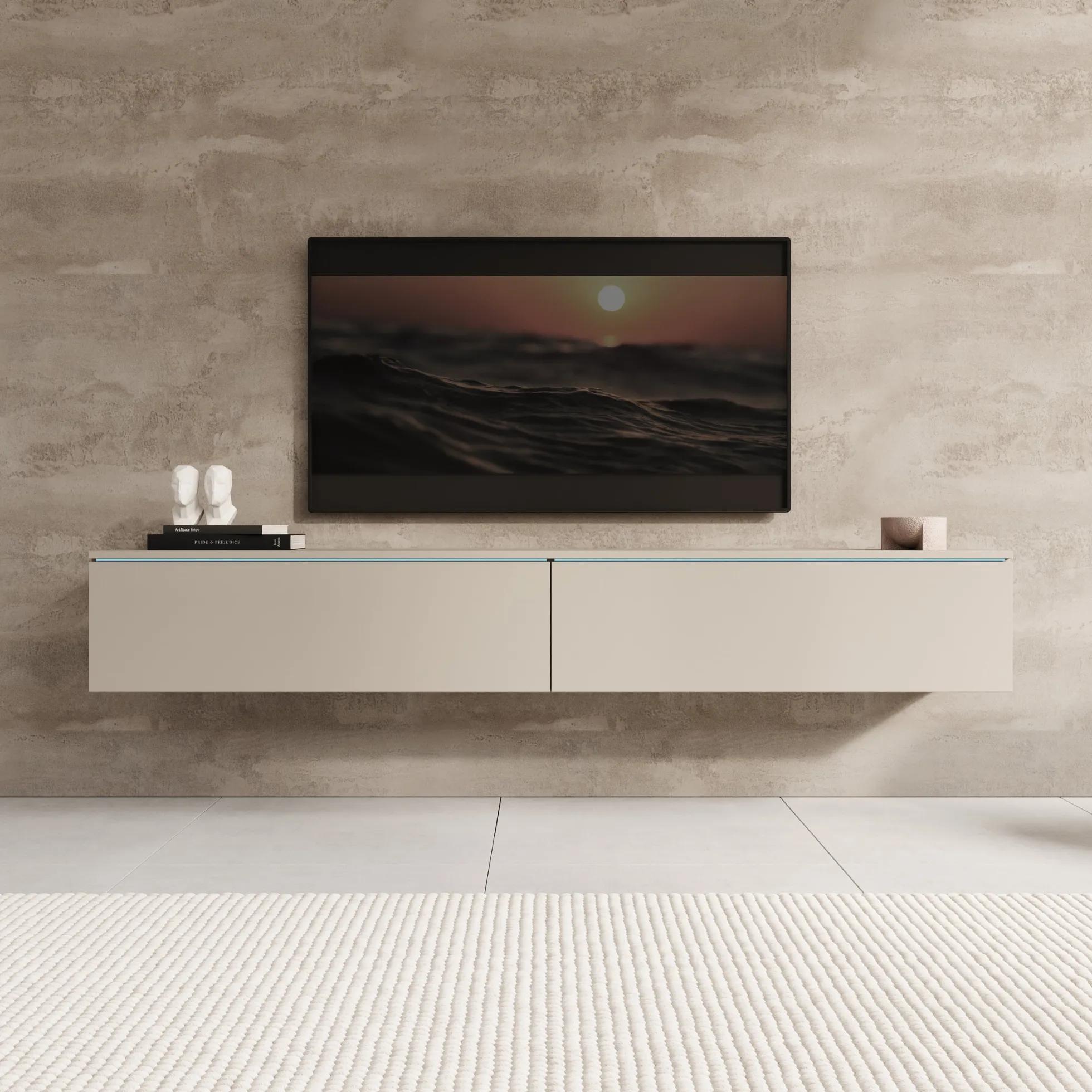 Dixon - TV-Meubel - Beige - 180x33x30 cm