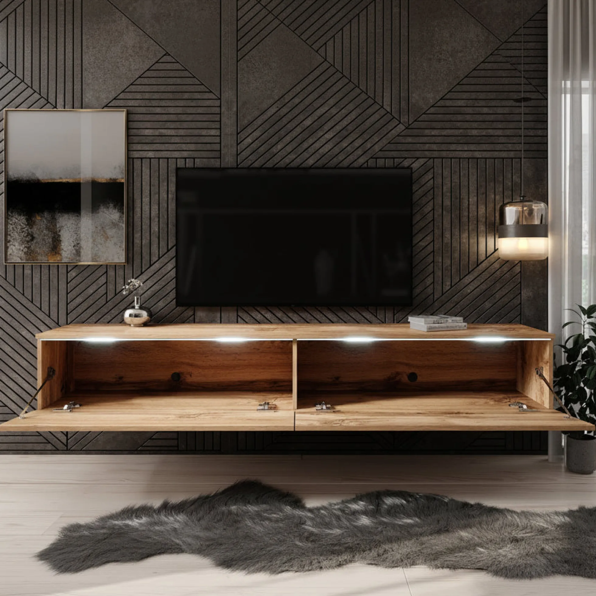 Dixon - TV-Meubel - Eiken - 180 cm