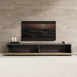 Dixon - TV-Meubel - Eiken/Grijs - 180x33x30 cm
