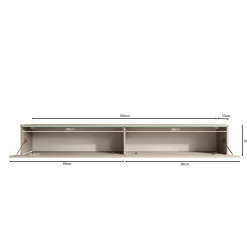 Dixon - TV-Meubel - Eiken/Grijs - 180x33x30 cm