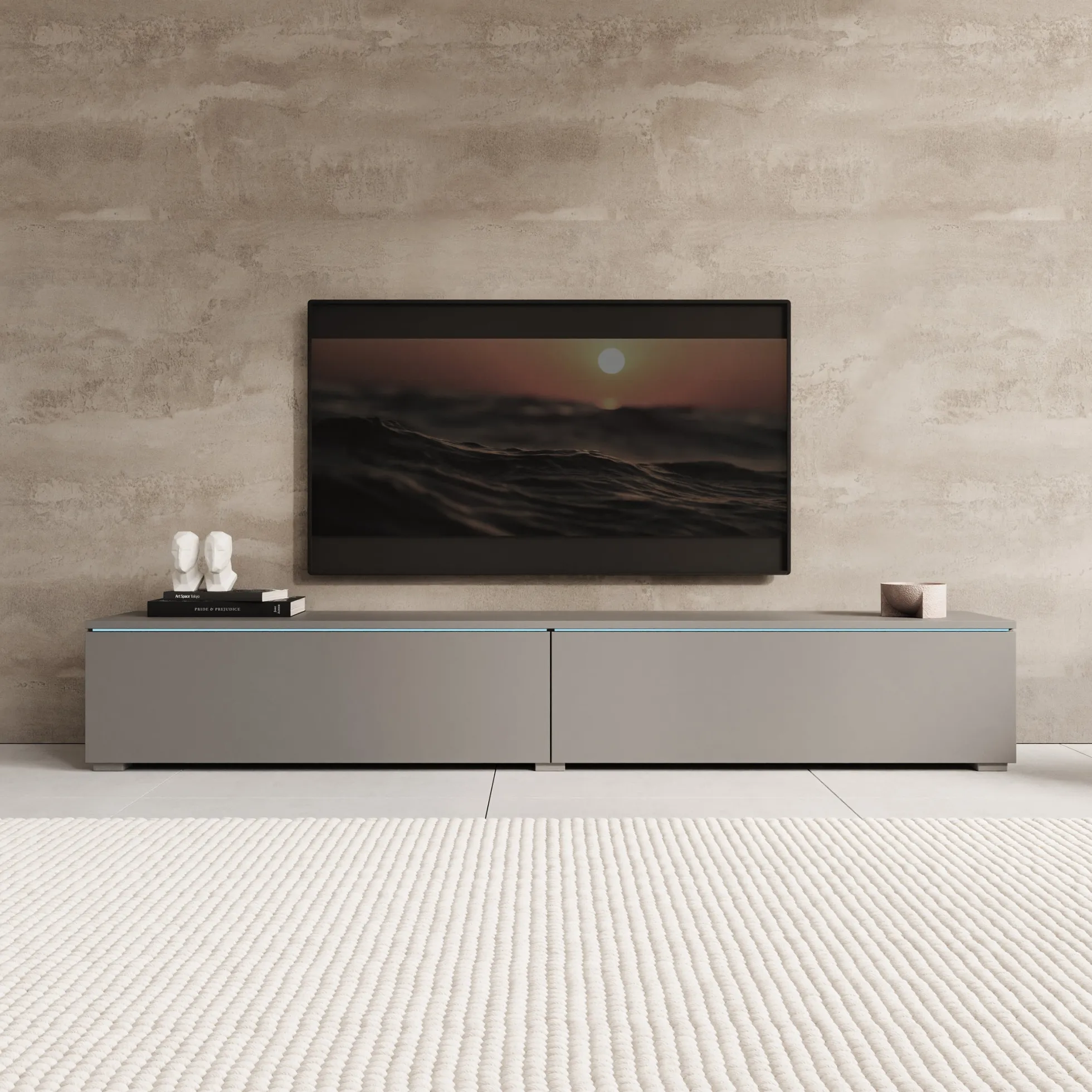 Dixon - TV-Meubel - Grijs - 180x33x30 cm