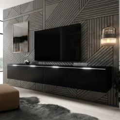 Dixon - TV-Meubel - Mat zwart - 180 cm